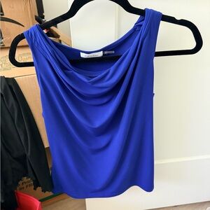 Calvin Klein Women's Royal Blue Cowl Neck Blouse